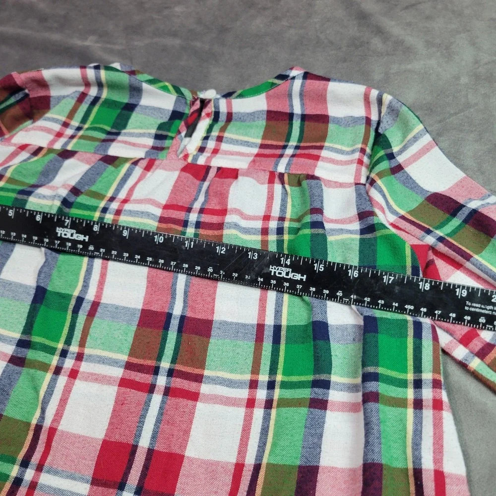 Jammies For Your Families Girls L 10/12 Plaid Nightgown Red Green Christmas DS14